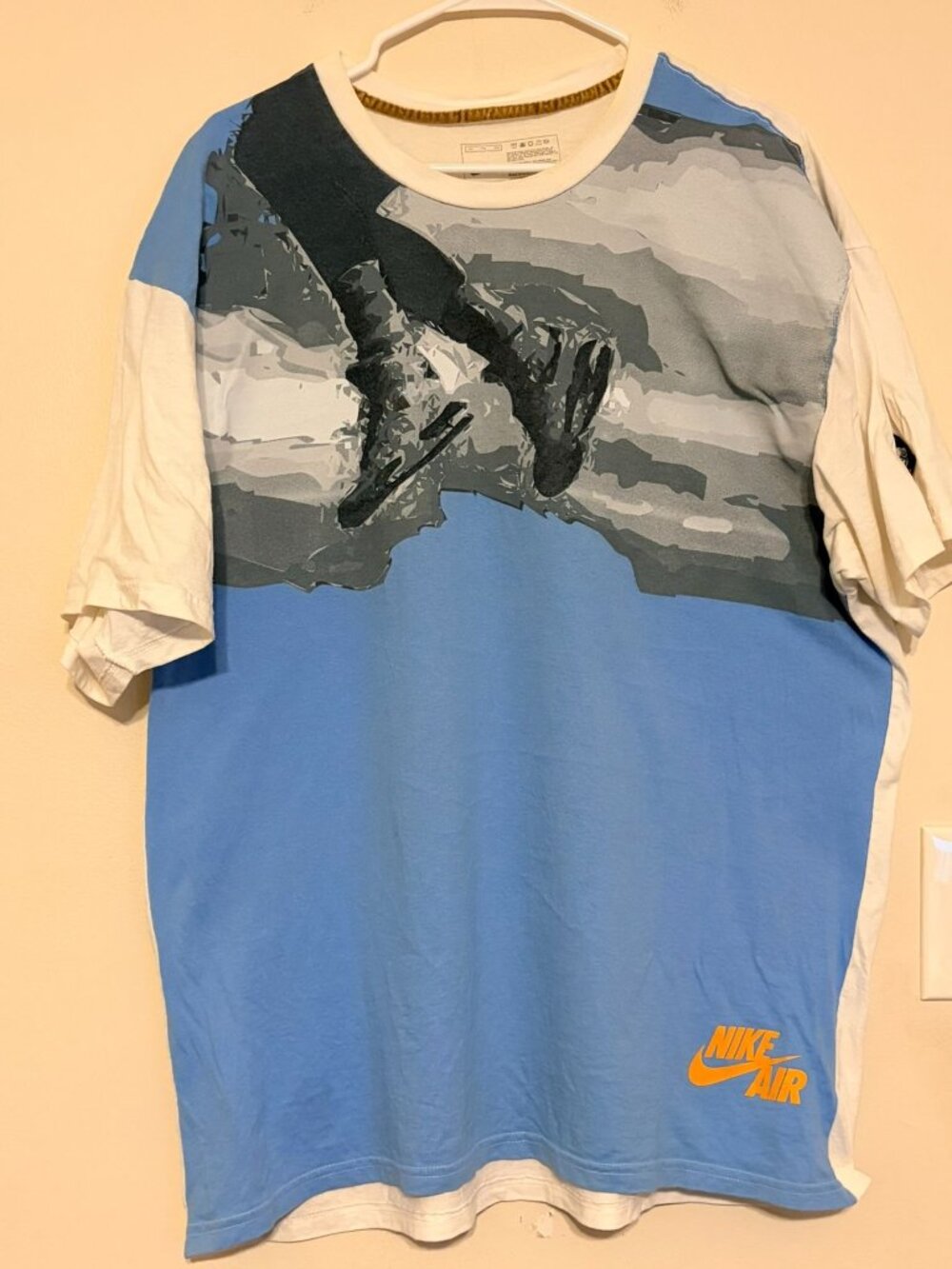VTG Vintage Nike Air Flight 89 Kiss the Sky Blue White Graphic Tee Size 2XL XXL